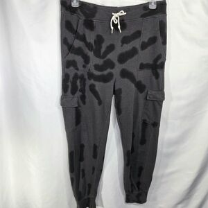 No Boundaries Grey & Black Tie Dye Camo Look Draw String Sweat Pants Size Large